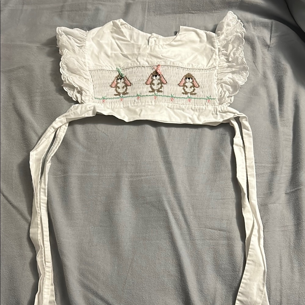 White Blouse with Ruffled Sleeves and Embroidered Design